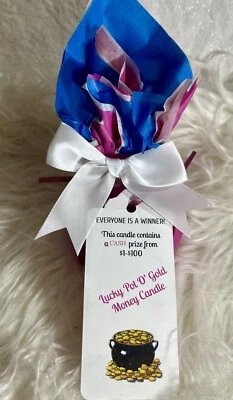 LUCKY POT O’ VELA DE OURO DINHEIRO/DINHEIRO•Vela de dinheiro com $REAL (de $1 a $100) dentro - Imagem 1 de 4