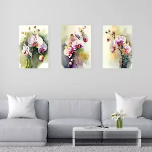 Stampa tela fiori di orchidea incorniciata A2 A3 A4 arredamento casa pronto per essere appeso - Foto 1 di 22
