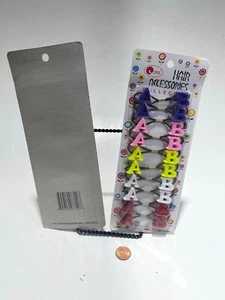 (4) Pack Of 10 Purple, Pink, Yellow, White, + Red Letter A+B Ponytail Holders - Picture 1 of 1