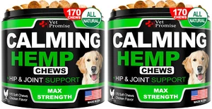 2 Hemp Calming Chews for Dogs Anxiety - Advanced Dog Calming Chews - 170 Treats - Picture 1 of 1