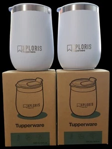(2-Pack) Tupperware Xploris Bicchiere Termico Isolato Tazza 8oz - Blu Chiaro - Foto 1 di 8
