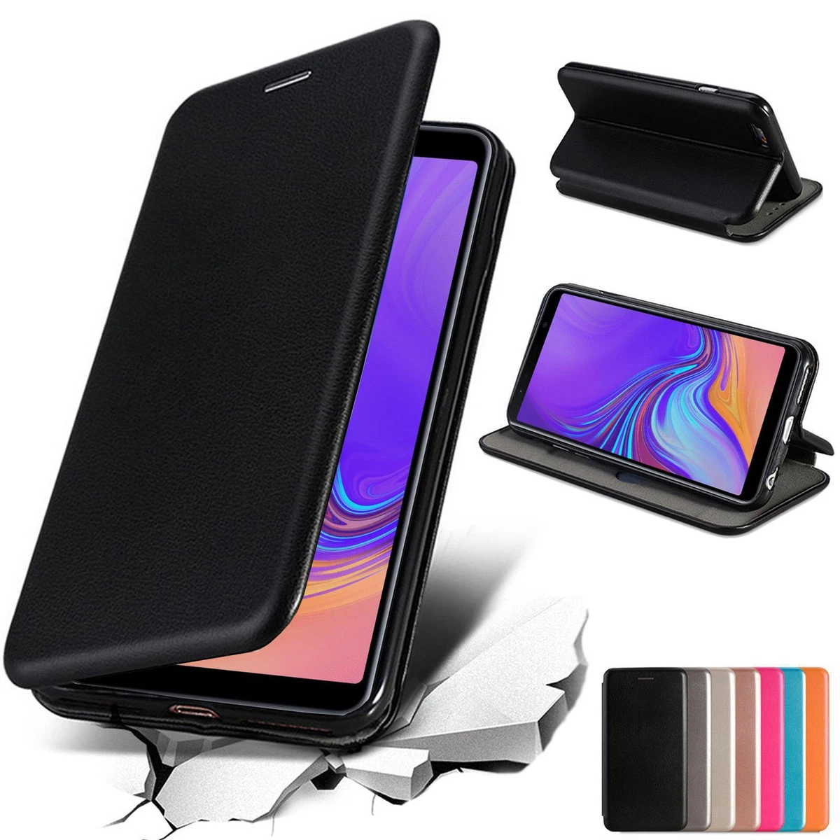 LEMAXELERS Handyhülle Für Galaxy J6 2018 – Flip Case Mit Eulen-Design, Ständerfunktion, PU Leder