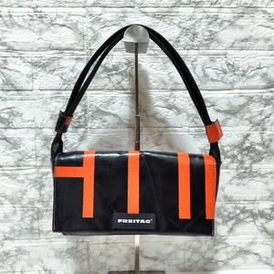 RARE Discontinued ‐Freitag LAURA Shoulder Hand Bag BLACK × ORANGE USED 2511TK - Bild 1 von 10