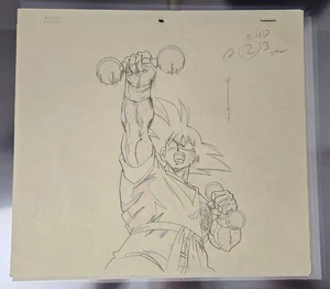 Dragon Ball Z Goku Training Produktion Animation Zeichnung Genga Set - Bild 1 von 3