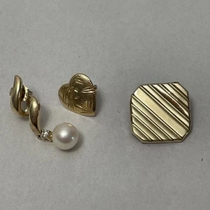 14k Yellow Gold Pearl Diamond / Single Earrings (3.2 Grams) - Foto 1 di 14