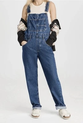 Free People We The Free Ziggy Denim Overall Size M Straight Leg Blue Classic EUC - Image 1 of 4