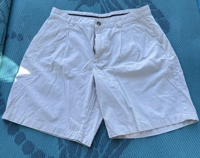 Pantalones Cortos De Colección Para Hombre Cabeza de Pato Plisados Caqui Claro 100% Algodón Talla 36 Cremallera Rota Foto 1 de 4