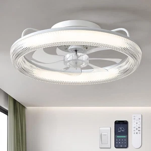 Low Profile Ceiling Fan with Light - Picture 1 of 9