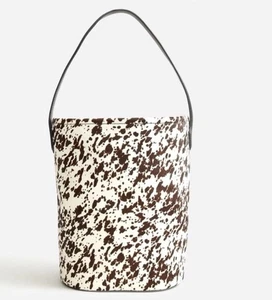 Neu mit Etikett J. Crew Berkeley Bucket Bag aus schwarzem Leder und Kalbshaar mit Krawatte 228,00 - Bild 1 von 15