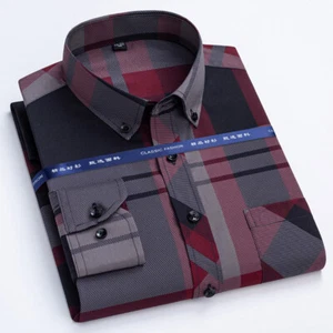 Mens Dress Shirts Long Sleeves Business Formal Button Non Iron Casual Shirts Top - Picture 1 of 7