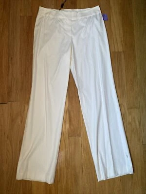 Escada Y2K Wide Leg Pants Size 40 White Cotton Old Money Quiet Luxury Need WASH - Image 1 of 4