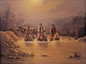 G. Harvey EARLY RIDERS 18x24 S/N Unframed Paper Cowboys Print COA Folio MINT - Picture 1 of 1