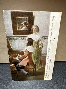 Postal de 2 mujeres tocando el piano - Imagen 1 de 2