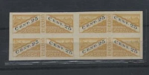 S.Marino 1946 Pacchi 25c. giallo e nero quartina integra non dentellata N2253 - Foto 1 di 1