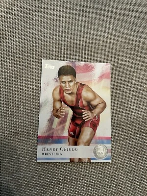 Henry Cejudo 2012 Topps USA Olympic Team Silver Parallel #33 Wrestling RC - Image 1 of 2
