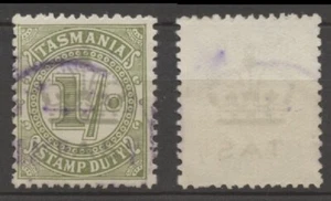 Nº: 128923 - TASMANIA - "STAMP DUTY" - UN ANTIGUO SELLO DE 1 CHELÍN - ¡USADO!! - Imagen 1 de 1