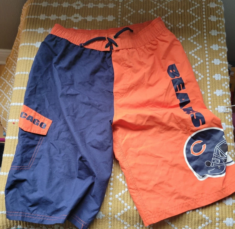 Chicago Bears NFL 蓝色橙色泳裤 14/16 码 — 第 1/4 张图片