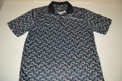 GREG NORMAN GOLF GRAY RED BLUE PLAID DRY FIT POLO SHIRT MENS SIZE LARGE L - Imagem 1 de 4