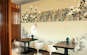 3D white magnolia m4304 wallpaper mural self adhesive removable sticker Romy - Picture 1 of 11