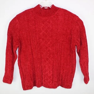Cabin Creek Sweater Red Women Size 1X Soft Chenille Pullover - Picture 1 of 11