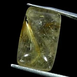 13.90 Cts Natural Cushion Golden Rutile Quartz Cabochon Jewelry Making 11X17X7MM - Picture 1 of 6