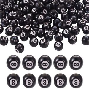 Acrylic Bubblegum Ball Number 8 Black Billiard Beads  For Home Party Decor