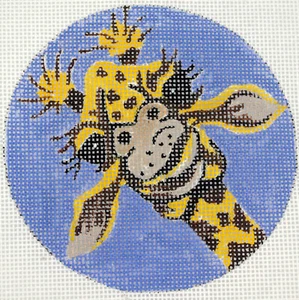 Sweet Funny Giraffe Christmas Ornament *HP Needlepoint Canvas * By LLemon - Picture 1 of 1