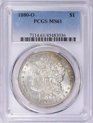 1880-O MORGAN DOLLAR PCGS MS61 - Image 1 of 3