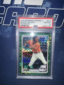 2020 bowman chrome x green prospect marco luciano /31