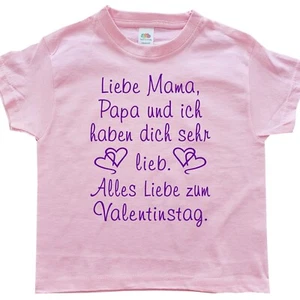 Camiseta para niños Camiseta Shirt Día de San Valentín Regalo de San Valentín Mamá Papá Neutro - Imagen 1 de 19