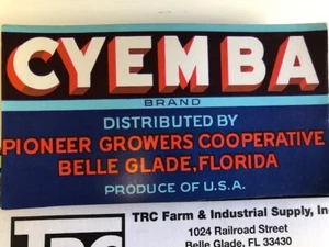 ETICHETTA CASSA PRODOTTO "CYEMBA" - Foto 1 di 2
