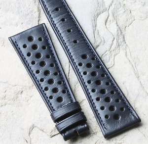 Blue 24mm racing vintage watch band 1960s/70s for Triumph Tiger Monaco 20+ sold - Picture 1 of 3