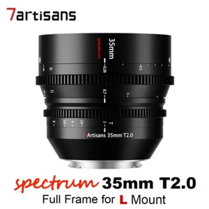 7Artisans 35mm T2.0 Full Frame MF Cinema Lens for Leica Panasonic Sigma L mount - Picture 1 of 6