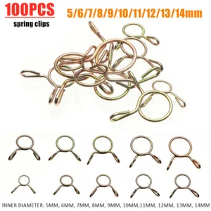 100x 5~14mm Benzinschlauch Federklemmen Schlauchschellen Sortiment Set - Bild 1 von 8