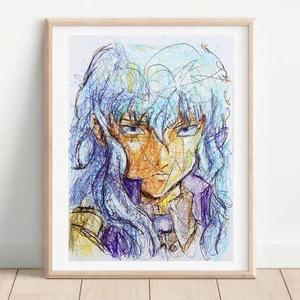 Griffith Ballpoint Pen Print, Berserk Art Poster - Picture 1 of 3
