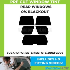 For Subaru Forester Estate 2002-2005 Pre Cut Window Tint Rear 0% Blackout Film - Picture 1 of 10