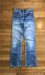 Vintage Levis 517 Big E Jeans 28x32 70s Talon Zip Rare 517-0217