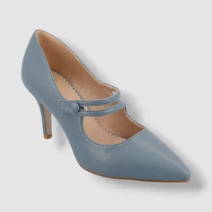 Journee Collection Women's Blue Sidney Strappy Mary Jane Pumps Size 5.5 - Picture 1 of 5