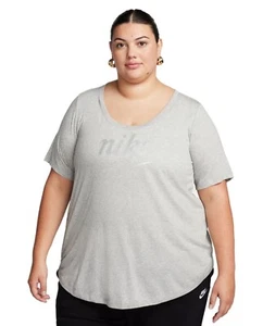 Camiseta Nike Mujer Talla Grande Esencial Túnica Logo Gráfico Gris Nueva con Etiquetas - Imagen 1 de 3