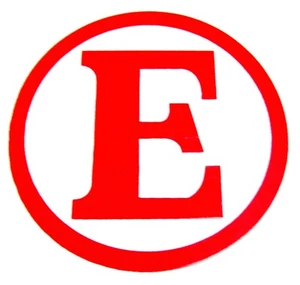 Extintor de autos de carreras rojo "E" 3” diámetro calcomanía requerida por los clubes de carreras SCCA - Imagen 1 de 1