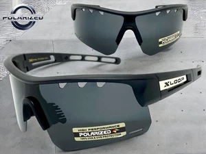 Gafas de sol polarizadas envolventes deportivas para motociclista escudo pesca marco negro grande - Imagen 1 de 7