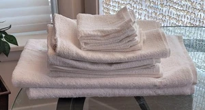 Towel Set. NEW, White,Cotton,2 Bath Mats, 4 Bath Sheets, 4 Wash Cloths,Imported. - Picture 1 of 6