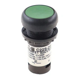 EATON C22S-DR-G-K10 COMPACT PUSHBUTTON, NON-ILLUMINATED, GREEN - Picture 1 of 4