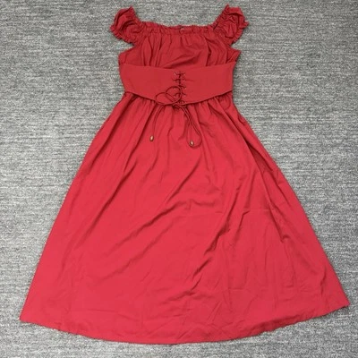 Vestido Scartlet Oscuridad Mujer Grande Rojo Midi Corsé Vampiro Gótico Calado Foto 1 de 4