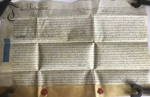 1719 Parchment Indenture Document Turner & Lockey - Picture 1 of 20