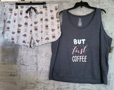 Secret Treasures Top Sin Mangas 3X y Pantalones Cortos 2X Conjunto de Pijama Utensilios para Dormir Nuevo con Etiquetas Foto 1 de 4