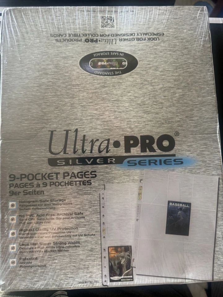 100 9 páginas de tarjetas coleccionables plateadas Ultra Pro de bolsillo CON CAJA DE EXHIBICIÓN Magic D&D Foto 1 de 1