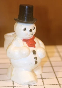 Vintage ROSBRO Schneemann - Weihnachten Süßigkeiten Behälter Kunststoff Spielzeug * Pfeife fehlt - Bild 1 von 6