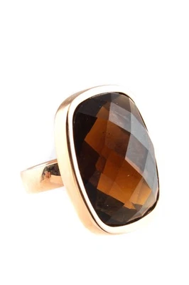 Anillo de cóctel grande Folli Follie para mujer geométrico resina marrón tono dorado talla 6,5 Foto 1 de 3