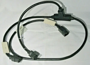 IBM P/N 89X2629, Volex Black 3-Way T Tee C14 to 2x C13 Y - Power Cord IEC320 - Picture 1 of 3